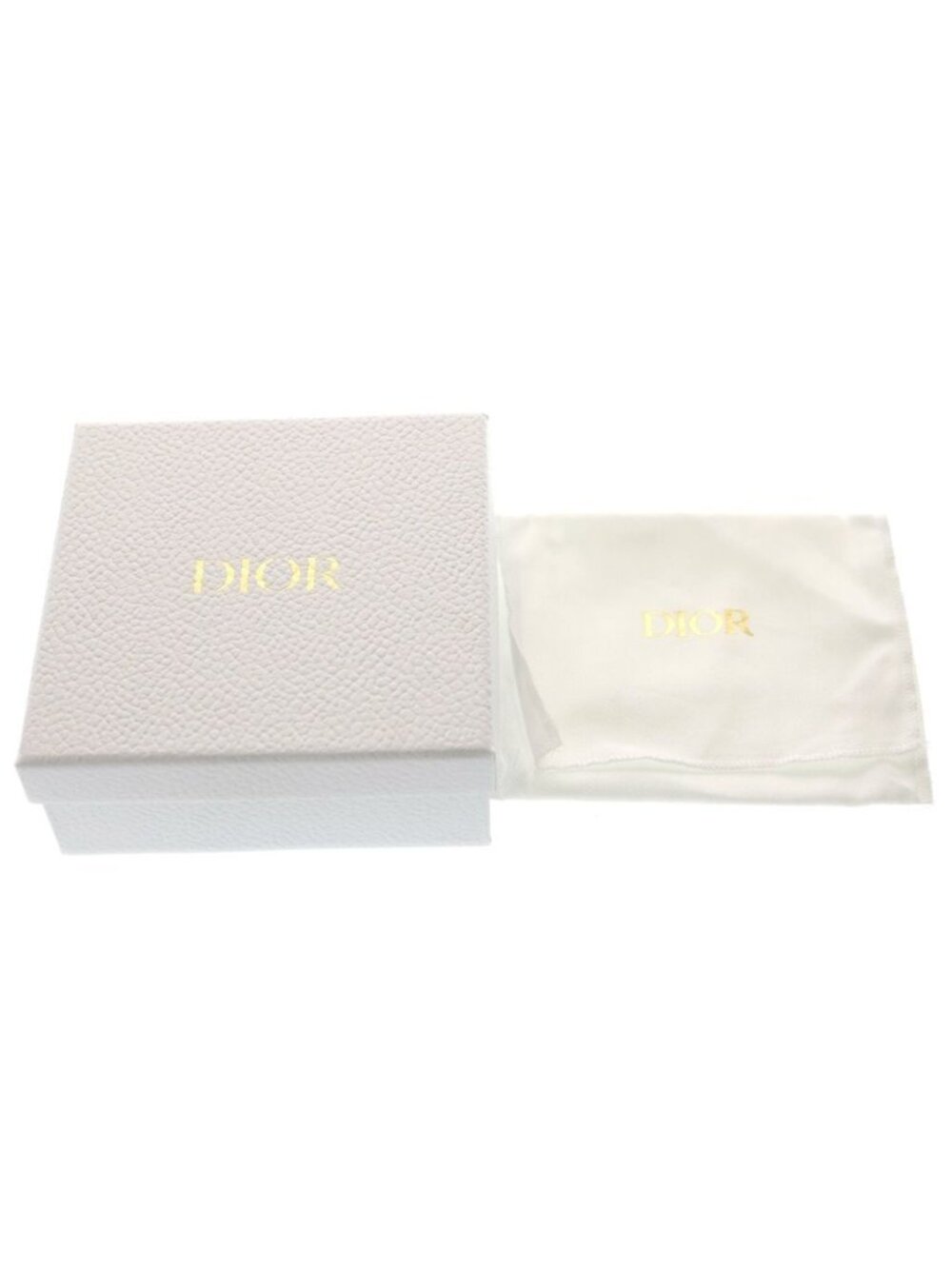 Dior Caro Dahlia Wallet Clover Bifold Coin Case White Leather Gold - Picture 6 of 6